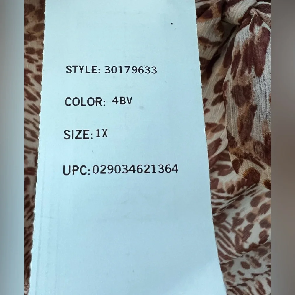 Jessica Simpson - NWT - 1X - Leopard Print Long Sleeve Dress - Lined -Sandshell - Picture 8 of 11